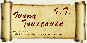 Ivona Tovitović vizit kartica